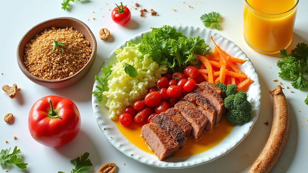 제왕절개 회복을 돕는 주요 영양소가 포함된 건강한 식사 배치