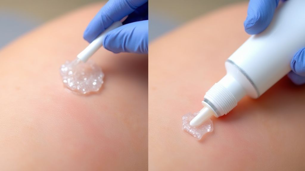 실리콘 시트와 실리콘 겔 타입의 흉터 관리 제품 비교 이미지