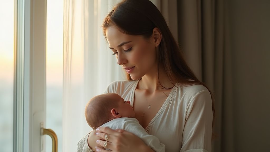 출산 후 엄마가 아기와 정서적으로 연결되어 있는 모습