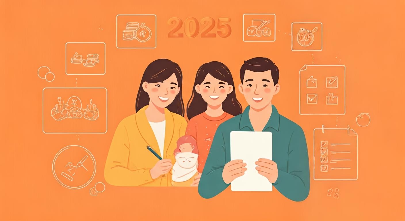 2025년 육아 보조금 정책을 현명하게 활용하는 부모들의 이미지